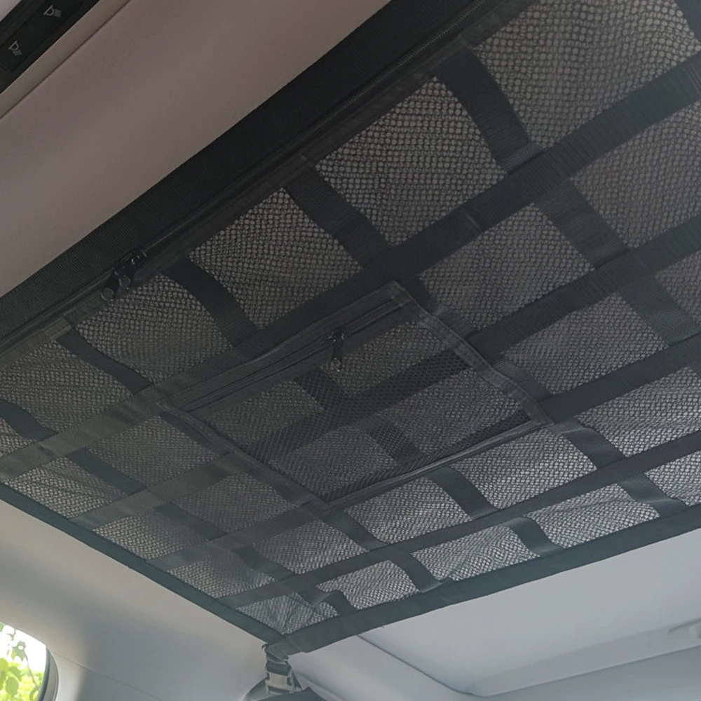 Car Ceiling Cargo Net Storage Net For Car Large Car Ceiling Cargo Net Pocket Mesh Car Roof Organizer For SUV Long Trip Camping image 2