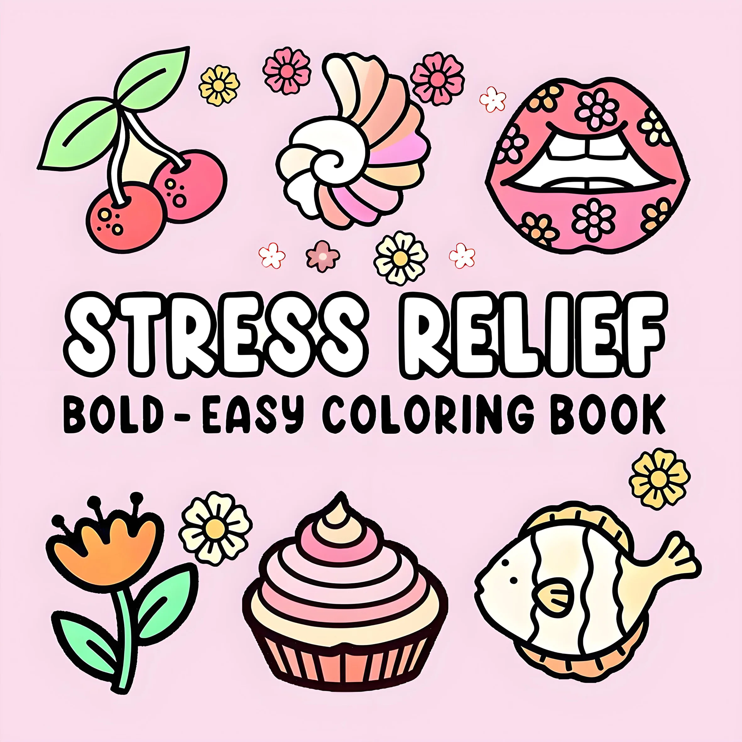 Bold-easy Patterns Coloring Book for Adults Cute Drawing Book Perfect Gift for Party and Birthday