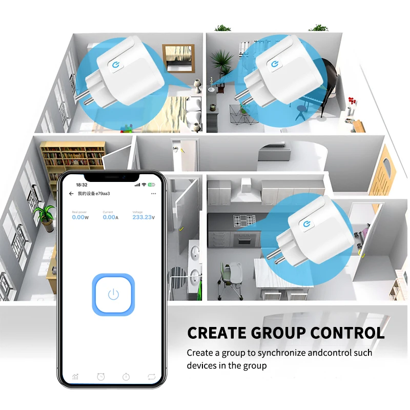 EWelink WiFi Smart Plug With Power Monitoring 20A EU Socket Timing Function Outlet Works With Alexa Google Assistance Yandex