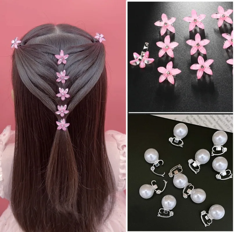 10PCS/Lot Ślubne pazury do włosów dla nowożeńców Kryształowe kwiaty Metalowe spinki do włosów dla kobiet Małe urocze mini nakrycia głowy Narzędzia do stylizacji dla słodkiej dziewczyny