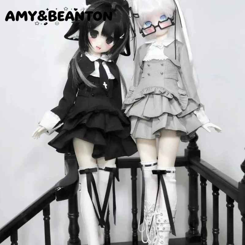 Japanese Sweet Y2k Style Dress Outfit Set For 1/4 BJD Doll Fit Regular 1/4, Large 1/4 Body Dolls Accessories Replacement Clothes
