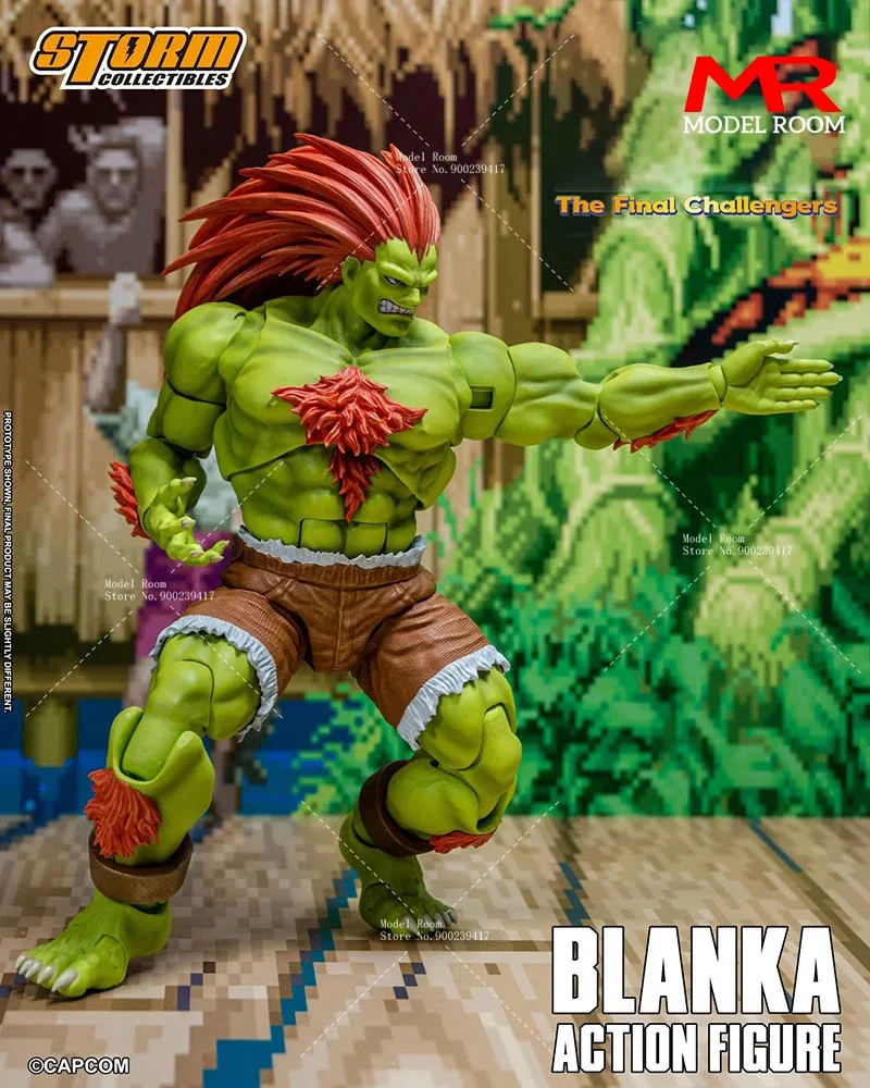 Strom Toys CPSF25 6'' The Final Challengers Blanka Action Figure with 4 Interchangeable Head Sculpts Collectible Model In Stock