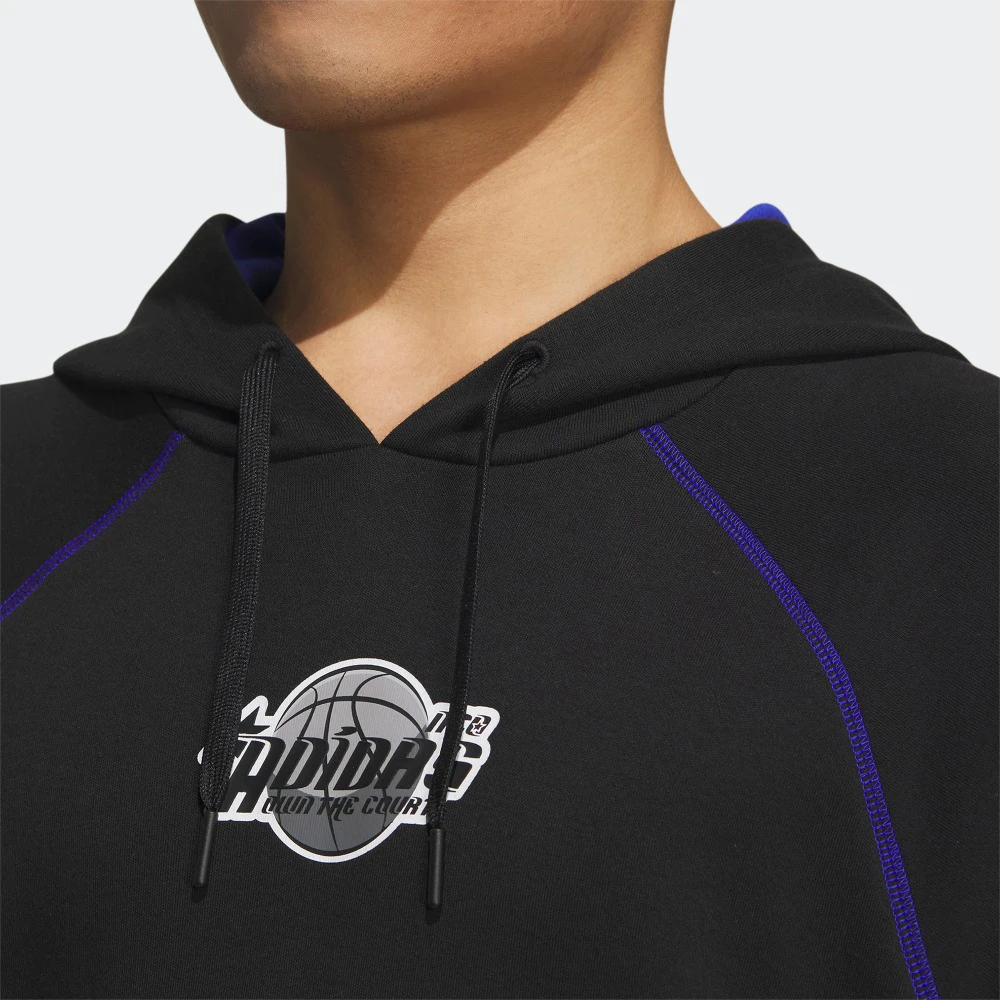 

Adidas Originals Line Stylish Black Hooded Catching Inner Color Practical Pocket For Campus And Sports