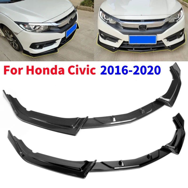

Car Front Bumper Lip Spoiler Diffuser Splitter Bumpers Protection For Honda Civic 2016-2020
