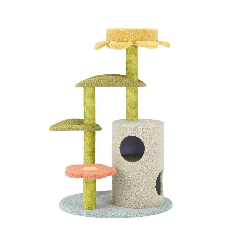 

Hot Sale Climbing Rack Pet Tree And Cat Scratcher Cat Tower Kitten Wooden Popular Wood Cat Scratch Play