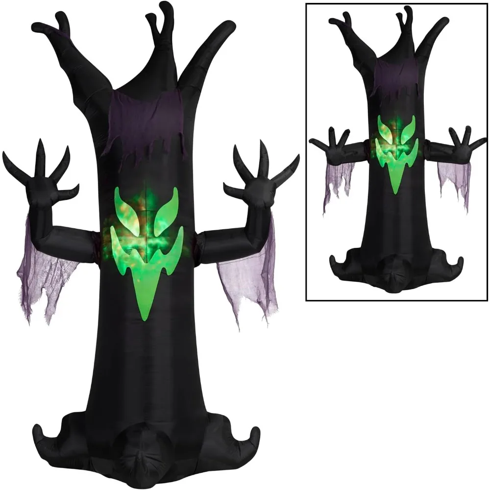 Enormous Animated Airblown Inflatable Tree with Fire and Ice Lights, 10.5 Feet Tall