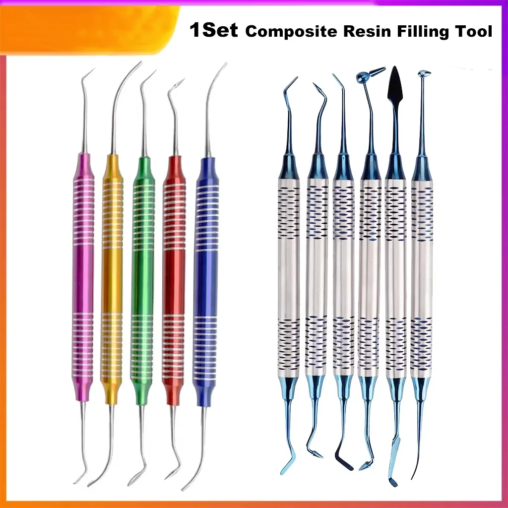 Dental Composite Resin Filling Set Spatula Aesthetic Restoration Resin Filler Tool Dentistry Instrument Material Autoclavable
