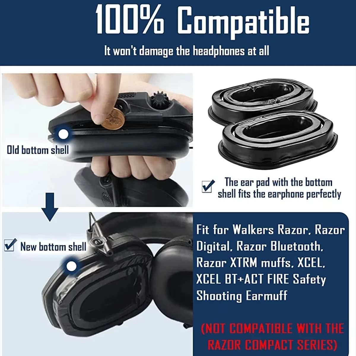 

Gel Ear Pads Replacement for Walkers Slim Electronic Earmuffs Tactical Headset Comfort Cushions Hearing Protection Upgrade