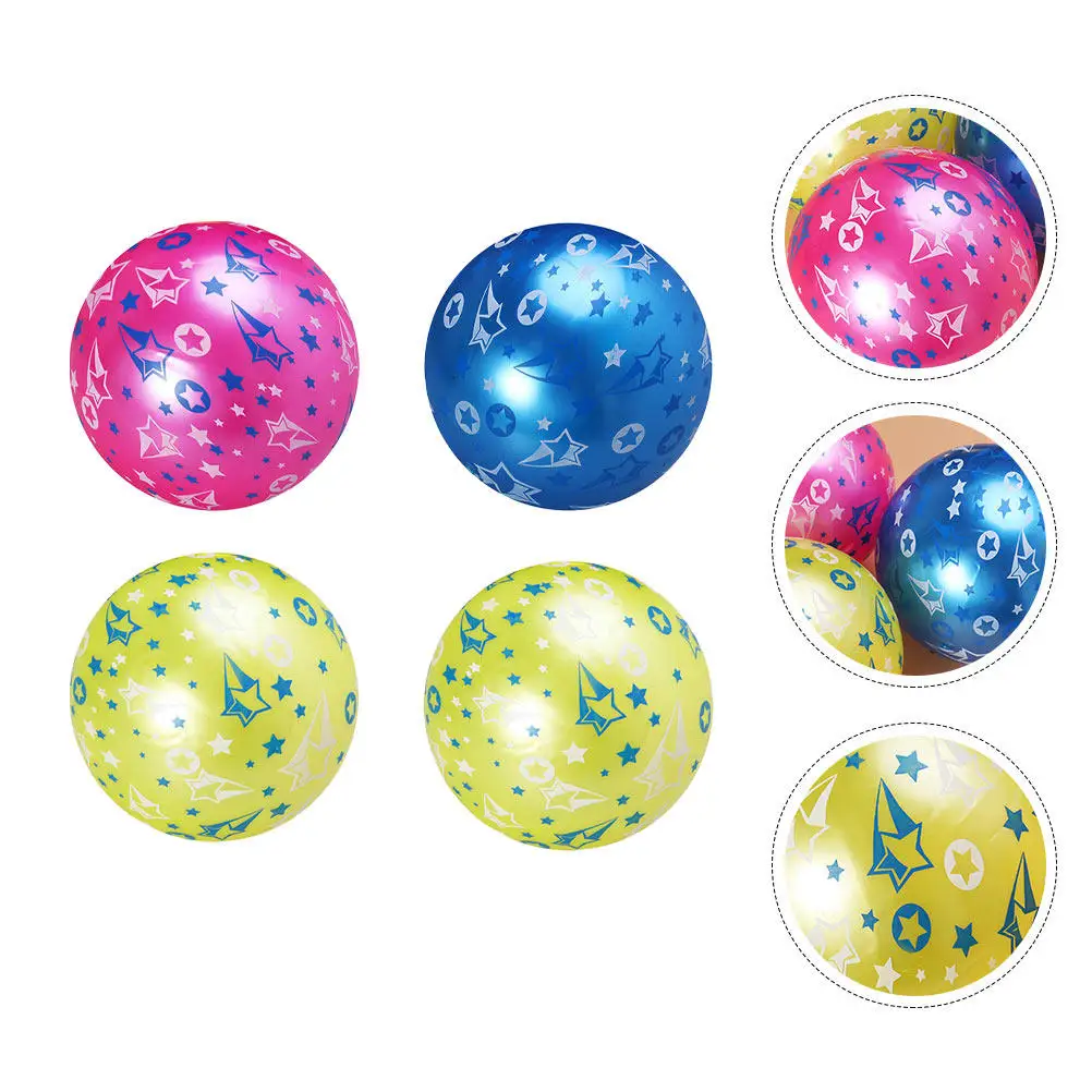 Pelota inflable con diseño de estrella, juguete ligero y seguro para niños, actividades deportivas al aire libre, pelotas inflables divertidas, 4 Uds.