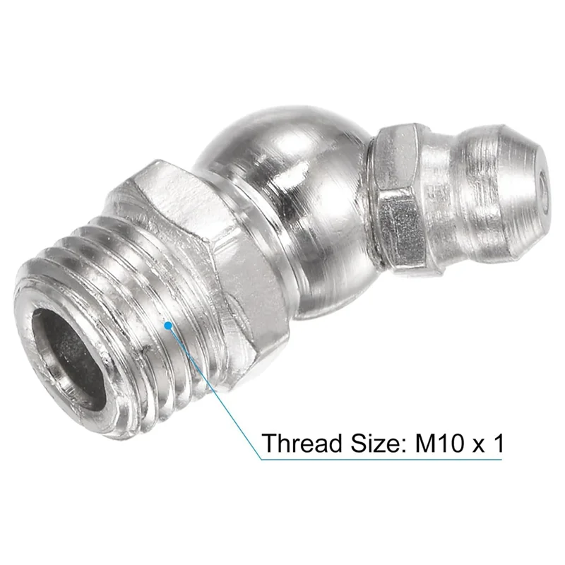 BAAG-니켈 도금 철 45도 그리스 피팅 M10 X 1Mm 스레드 유압 그리스 피팅