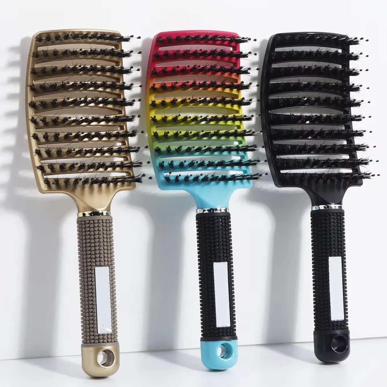 Detangling Hair Brush Bristle&Nylon Women Wet Massage Comb Curly Hairdressing Salon Styling Tools Special for real hair wigs