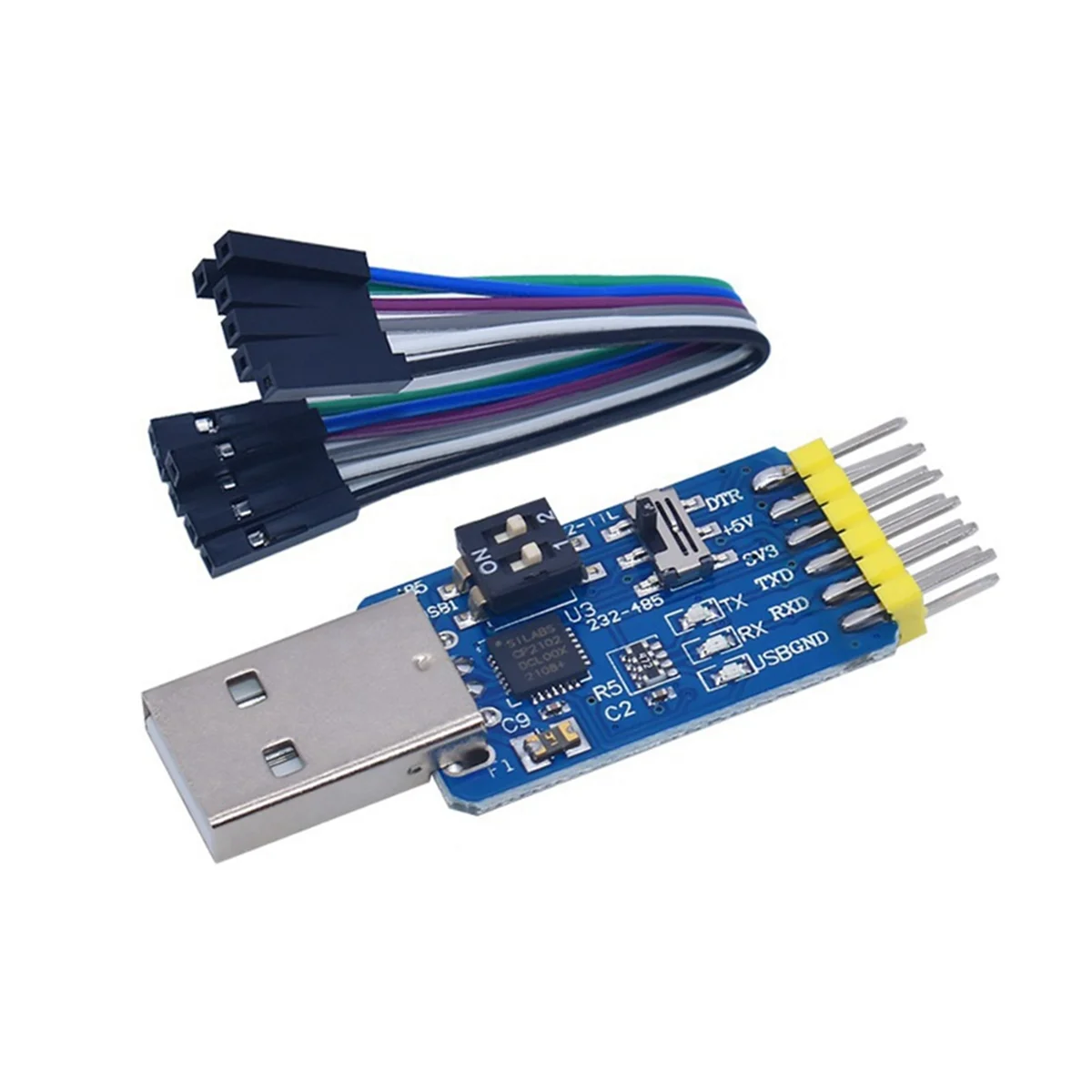 

T07C-6-в-1 Многофункциональный модуль последовательного порта USB-UART USB TTL 485 232 Бесплатное преобразование CP2102 USB в TTL TTL на 232
