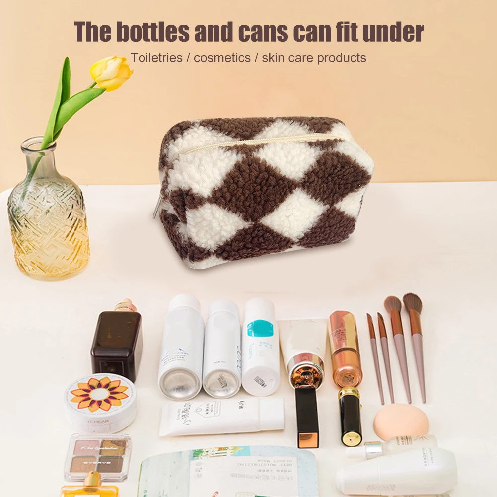 حقيبة مستحضرات التجميل المنقوشة الأنيقة حقيبة أدوات مكتبية للطلاب منظم السفر حقيبة أدوات الزينة متعددة الوظائف ناعمة لقضاء عطلة السفر