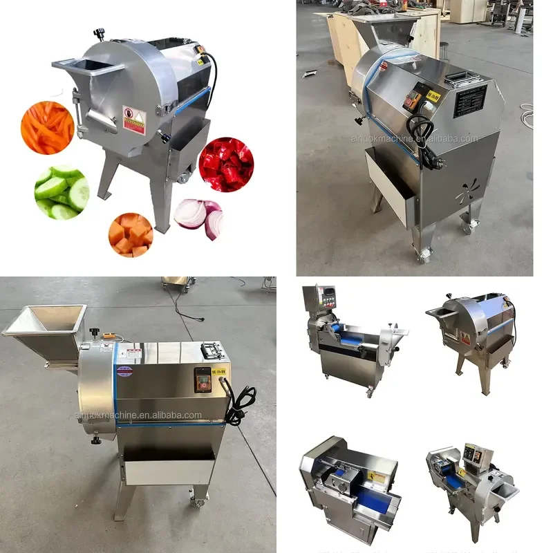 Commercial Automatic Electric Vegetable Cutter Machine for Carrot Tomato Slicing Dicing Kitchen Food Processing Equipment