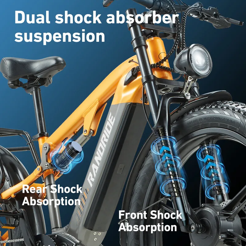 Dual Motor ELECTRIC Mountaim BIKE 2000W 48V 20AH UP TO 50KM/H eBIKE 26" FatTire image 5