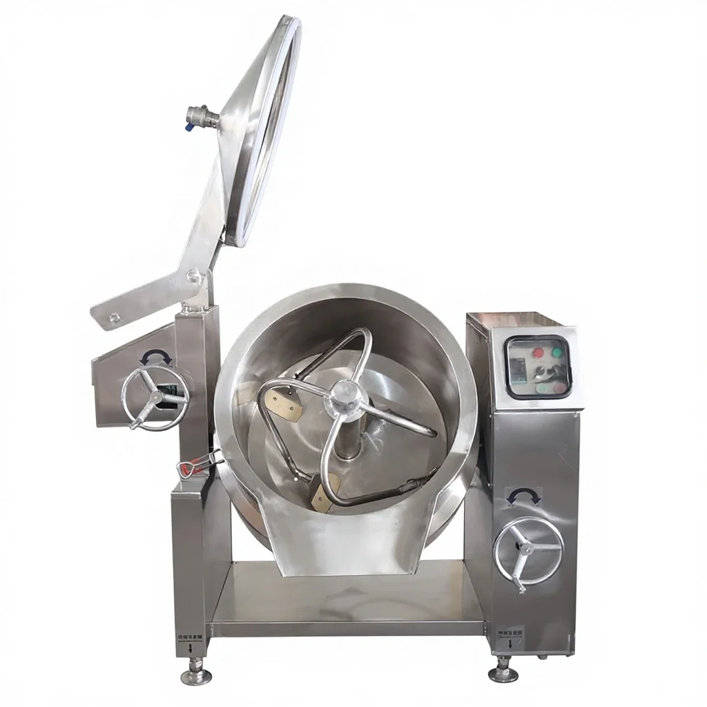 Small Scale 50L Industrial Tilting Stirring Cooker - Electric Heating Jacketed Mixing Pot | High Viscosity Mixing|Food Grade 304