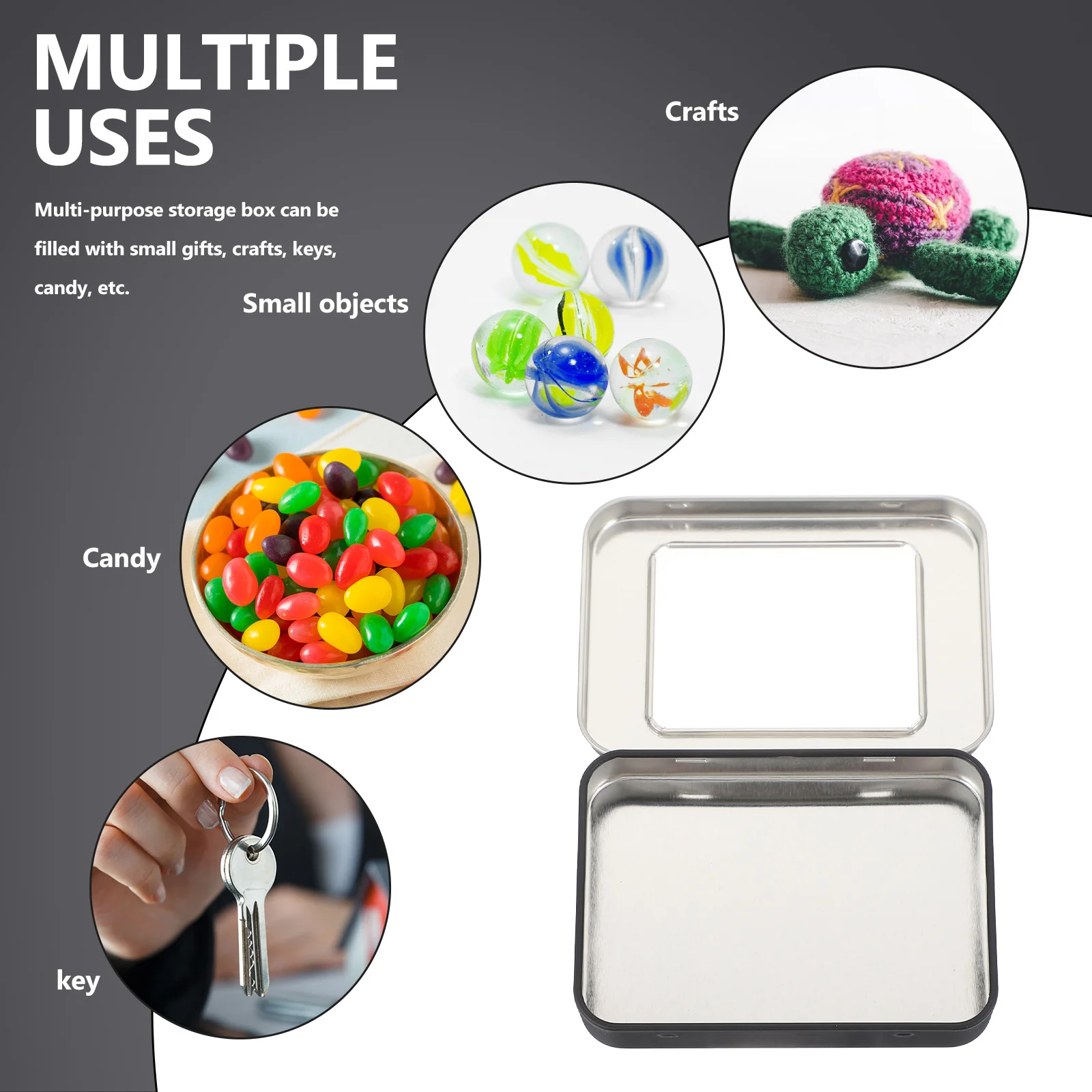 

12Pcs USB Flash Drive Storage Window Boxes Tinplate Case Organizer for Keys Jewelry Candy Small Gift Storage USB Flash