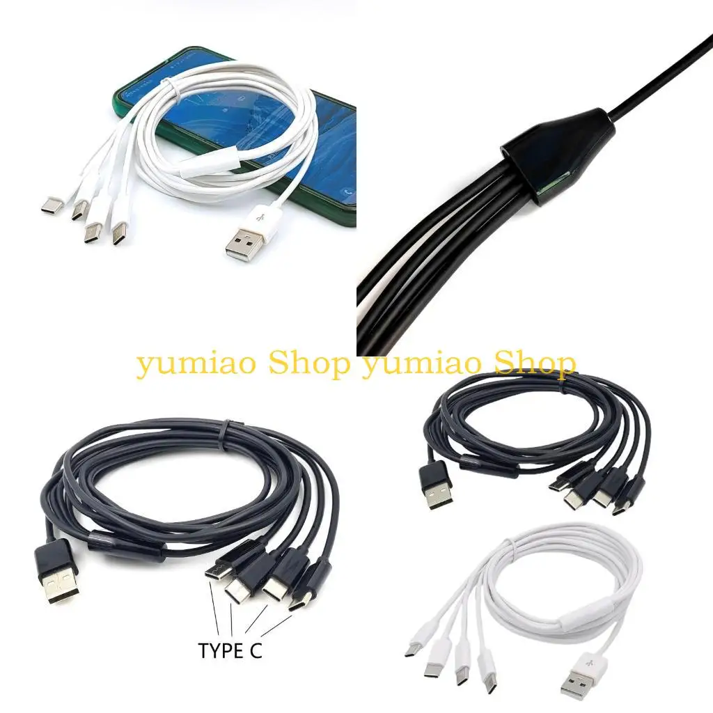 

587B Universal USB C Splitter Cable 4-in-1 Multi Charging Cord for Mobile Device