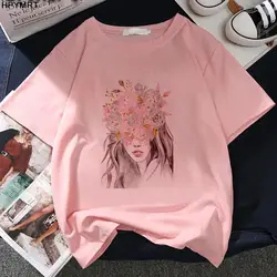 2022 Summer cute girl Printing Casual Large size T-shirt Harajuku Streetwear Aesthetic T-Shirt Women's Fashion short sleeve Tops