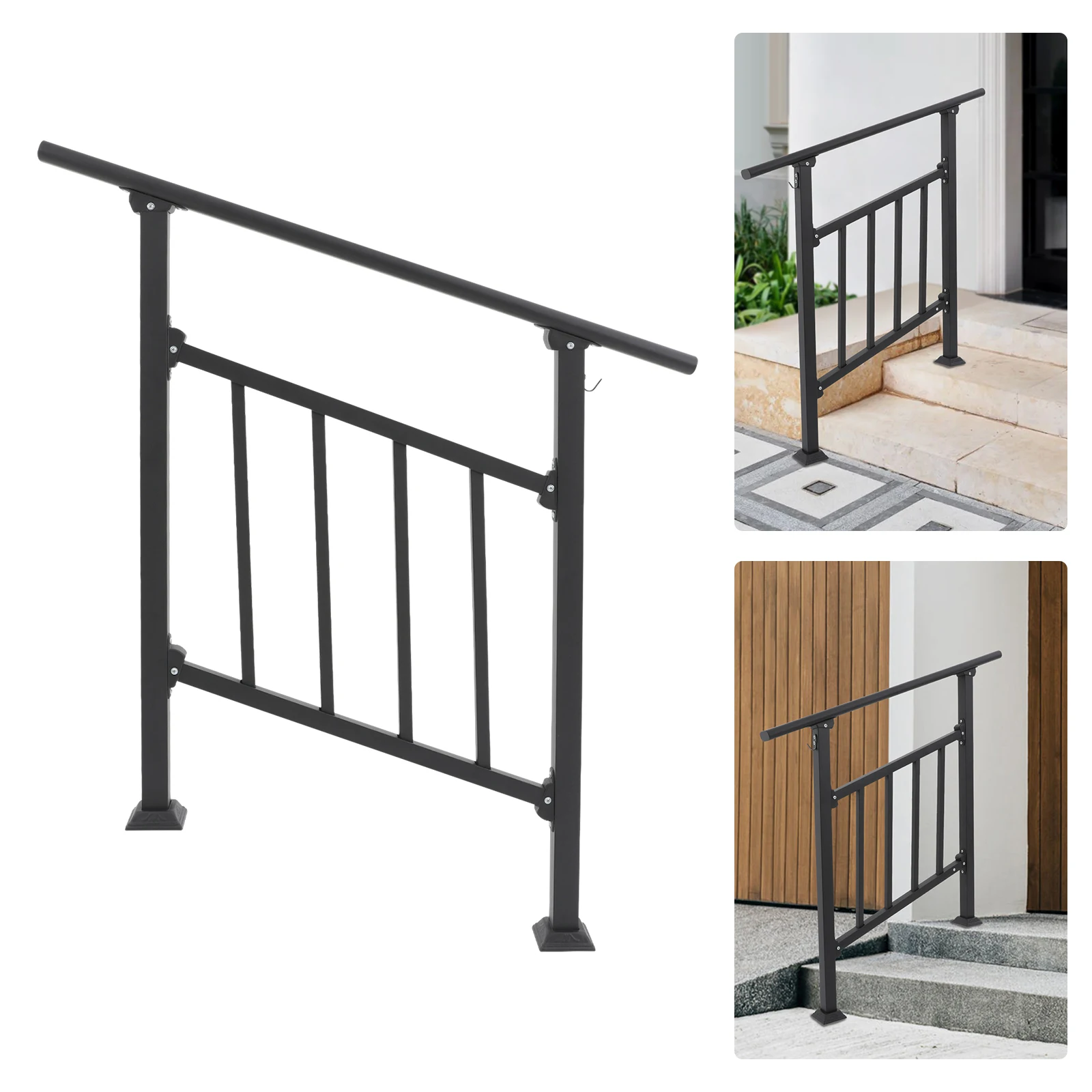 Handrails for Outdoor Steps, Stair Railing with Fences, Flexible Exterior Stair Railing, Transitional Handrails