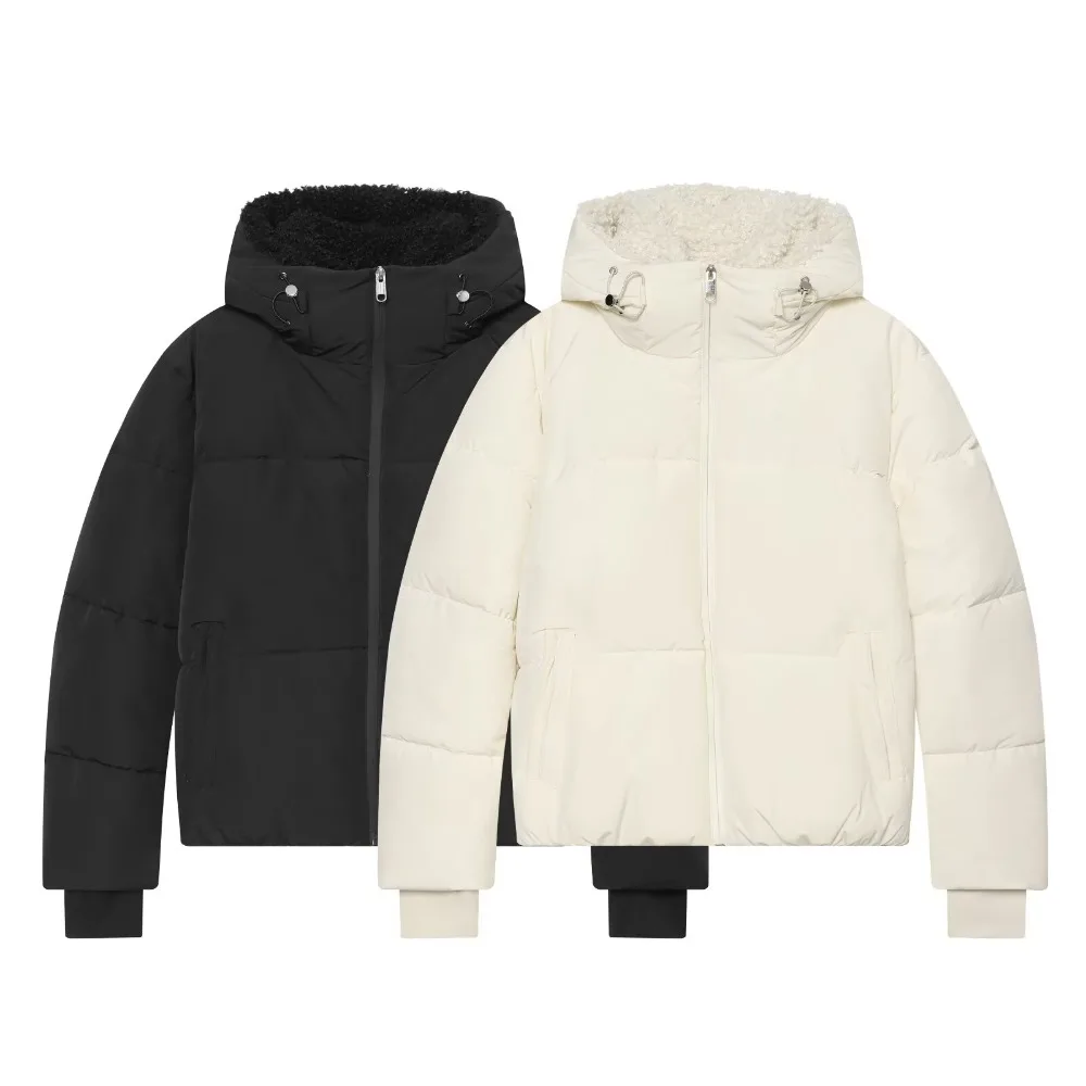 New in Winter Stylish Fleece Hoodie Anoraks for Women Elegant Fashion High Collar Windproof Zippered Jackets Comfy Warm Outwears