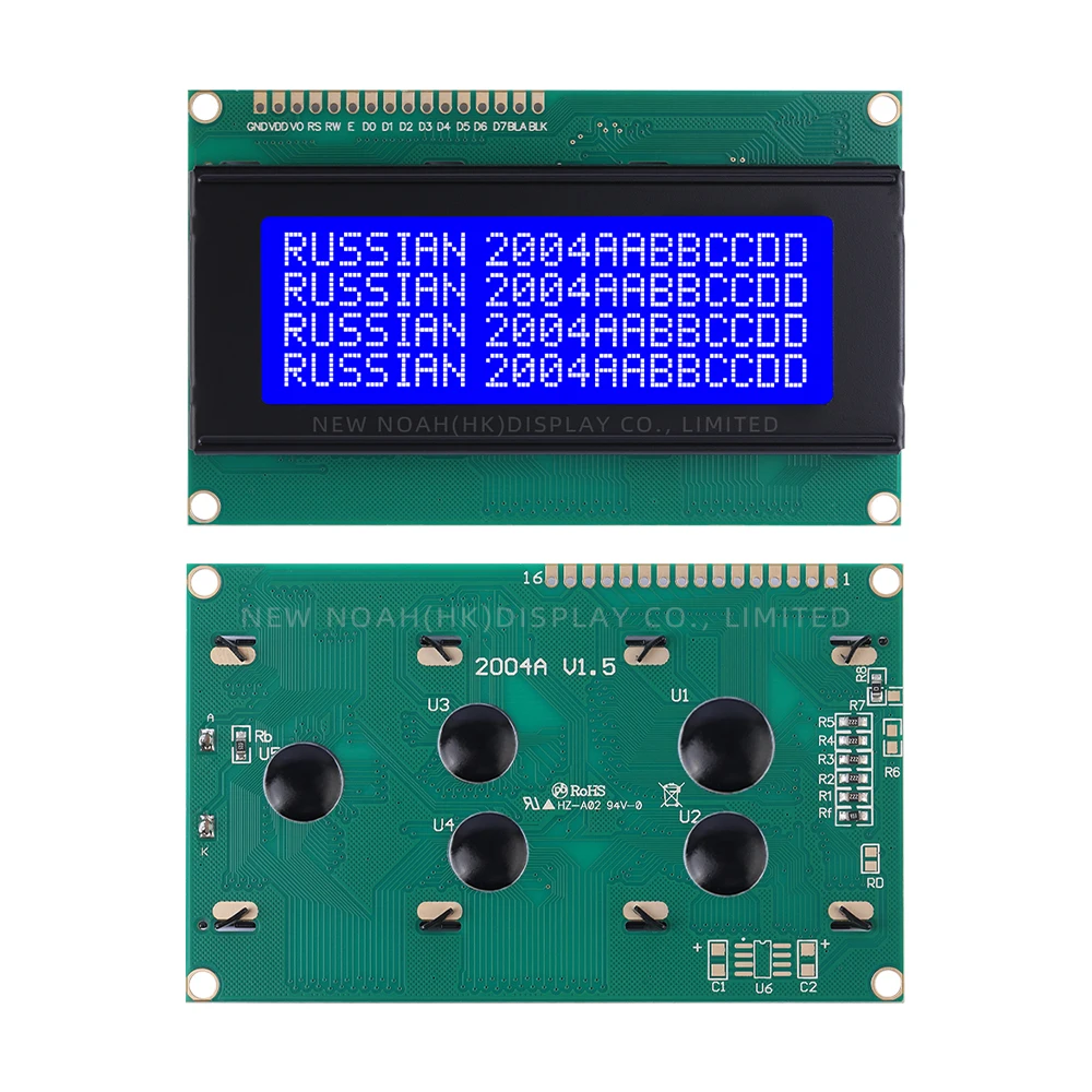 Russian Blue Film White Letters 2004A ST7066U Equipped With LED Backlight And Built-In  Character LCD Module Display Screen