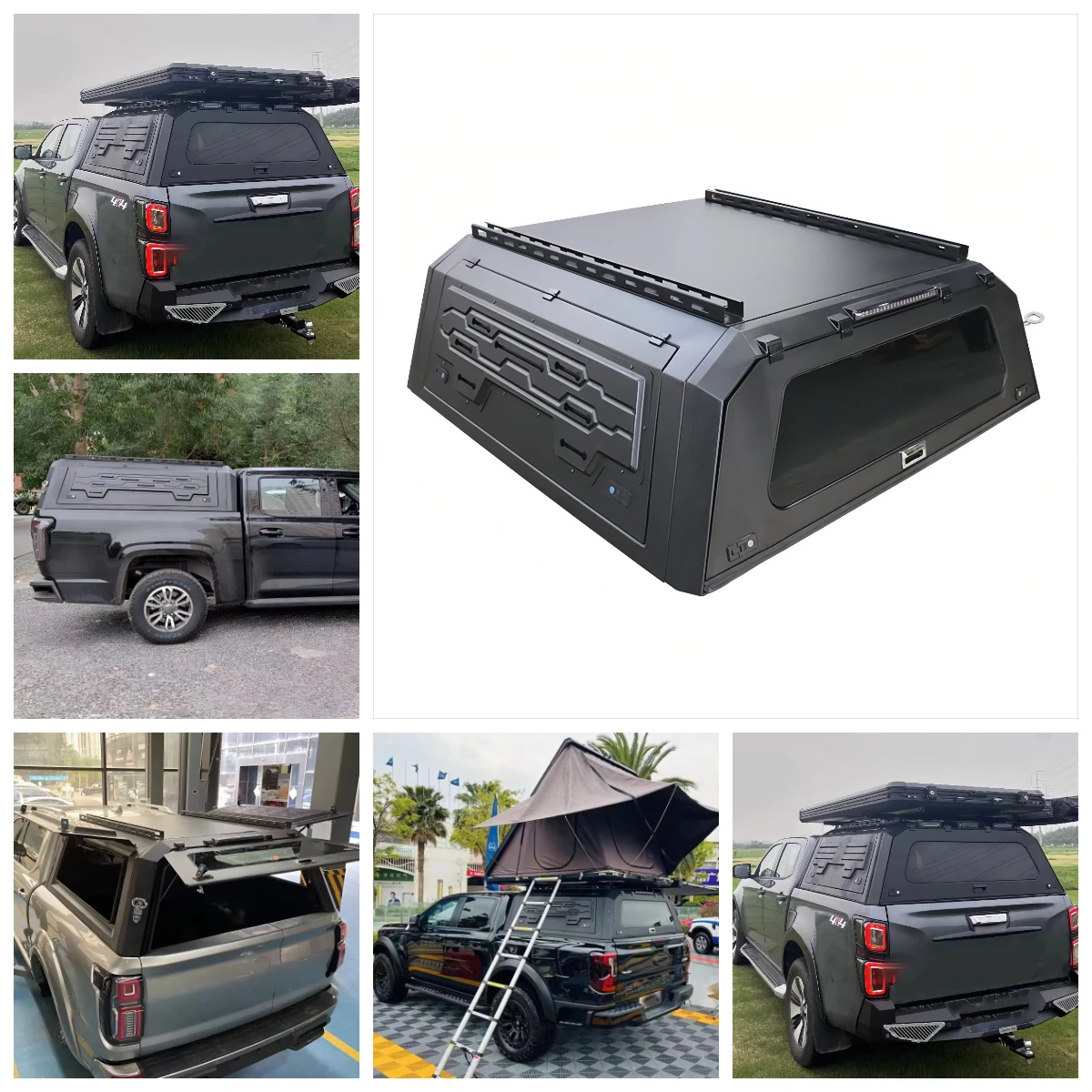 

Waterproof Steel Hardtop Canopy for Silverado Ram 1500 F150 Pickup Trucks Retractable Hinged Roll Folded