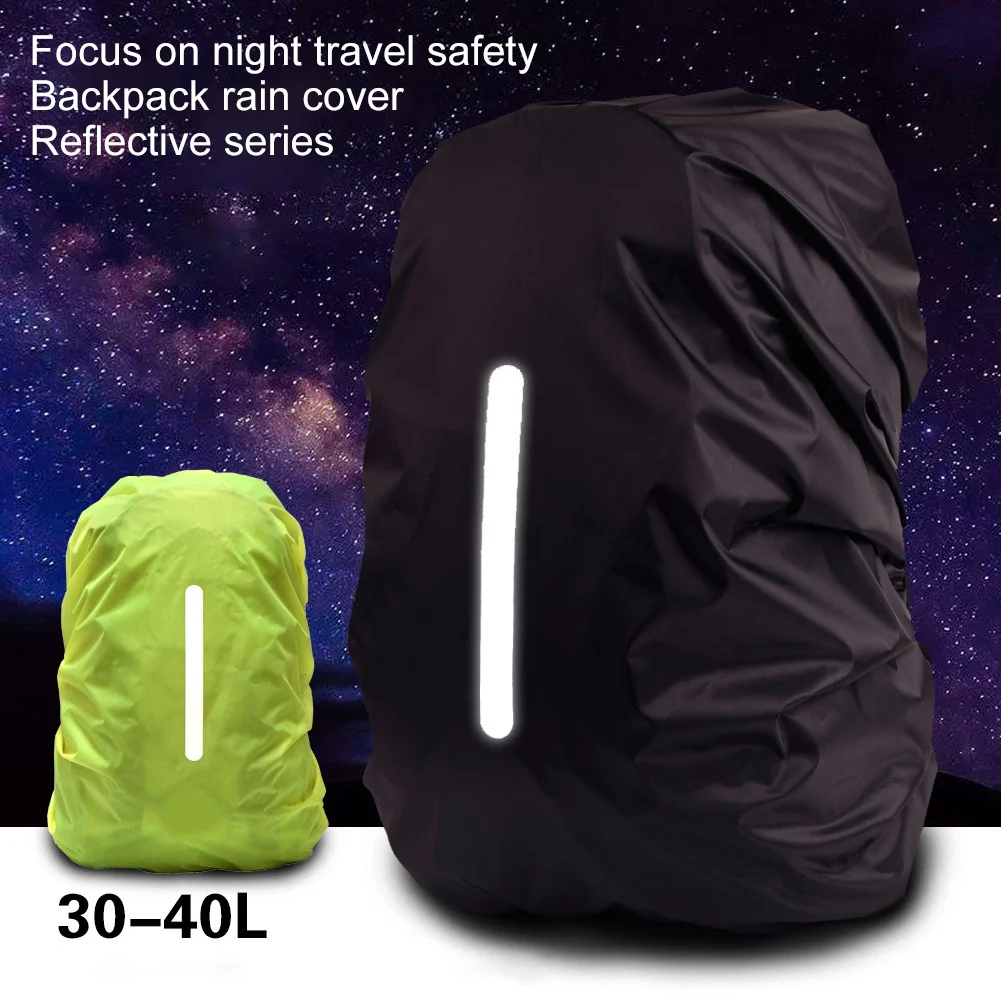 New Reflective Waterproof Backpack Rain Cover 30L-80L Outdoor Night Cycling Safety Light Raincover Case Bag Camping Hiking