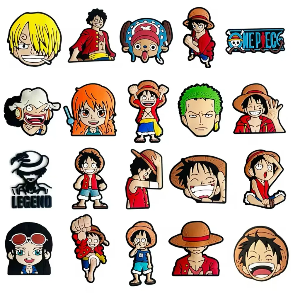 12pcs Anime One Piece Shoe Charms Cartoon Shoes Decoration Buckle Fit  Clog Sandal Wristband Kids Gift
