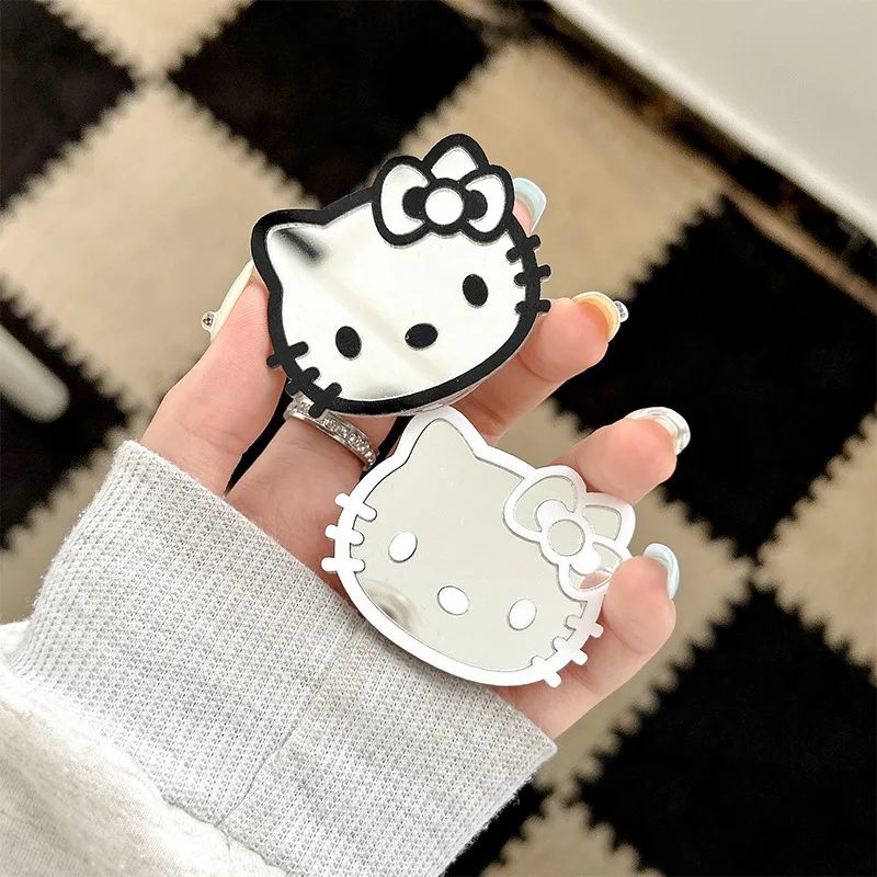 Sanrio Hello Kitty lustrzany uchwyt na poduszkę powietrzną do telefonu komórkowego Cute Cartoon Kitty Cat teleskopowa przenośna tylna naklejka na