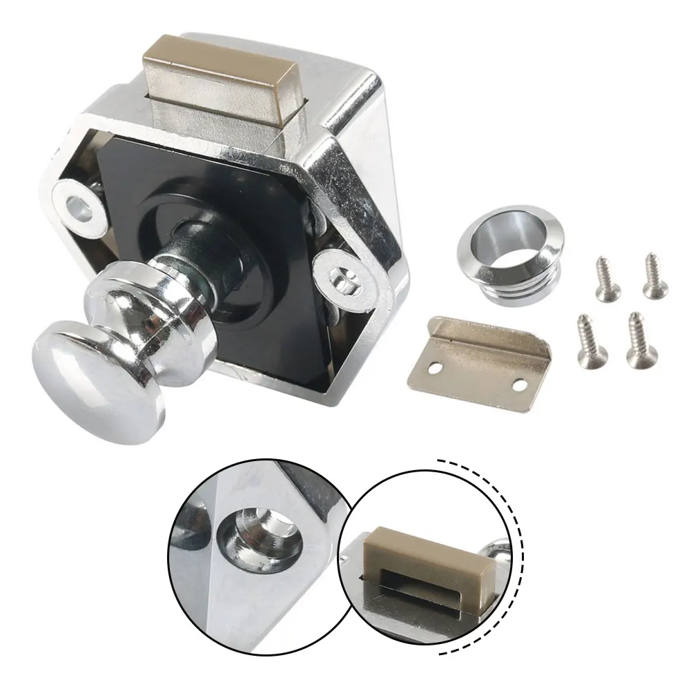 

1 X Drawer Lock Handle Button Lock Keyless Cabinet Lock For RV Car Boat Ship For RVs, Camper Vans, Storage Cabinets