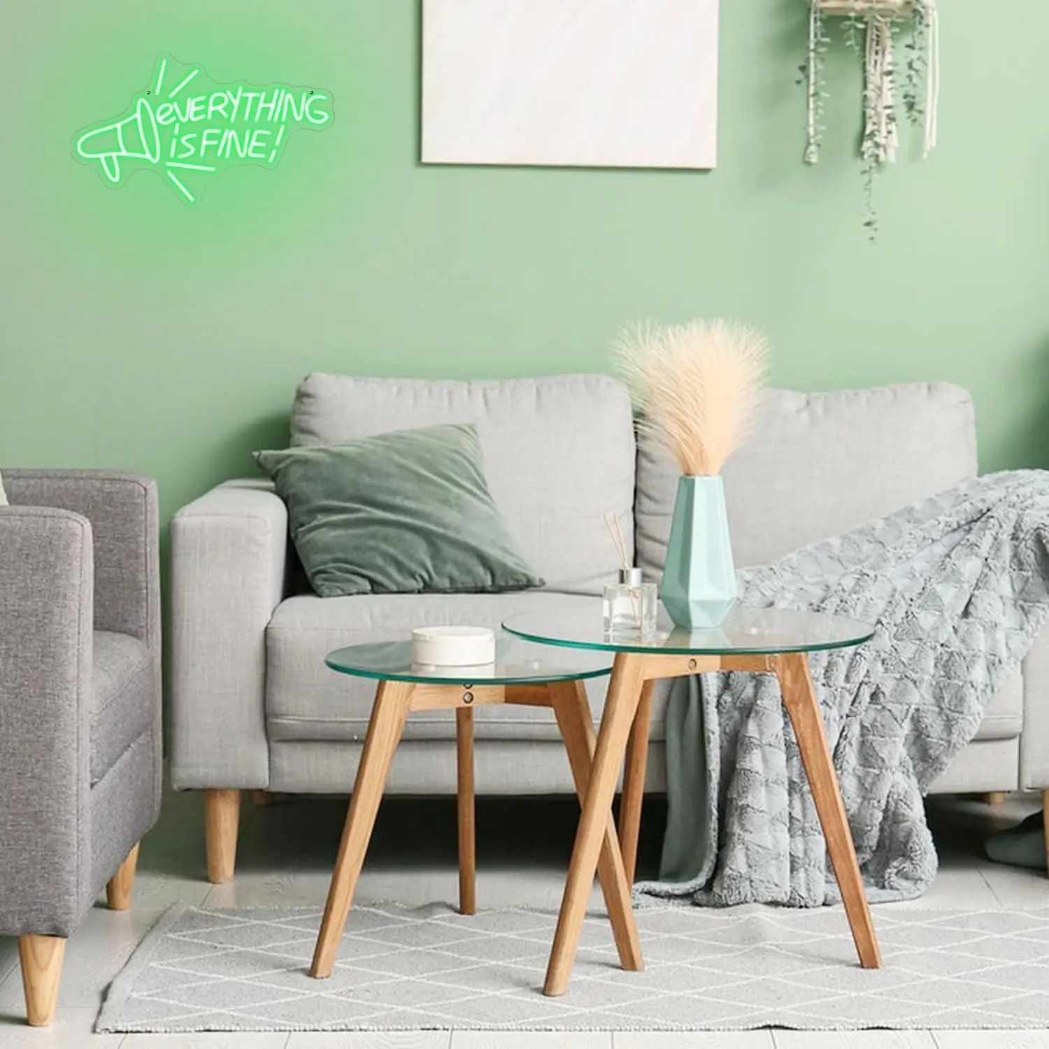 كل شيء على ما يرام علامة النيون عكس الضوء ملهمة القرن ضوء النيون إقتباس إيجابي LED لتخزين الممر غرفة نوم مكتب ديكور