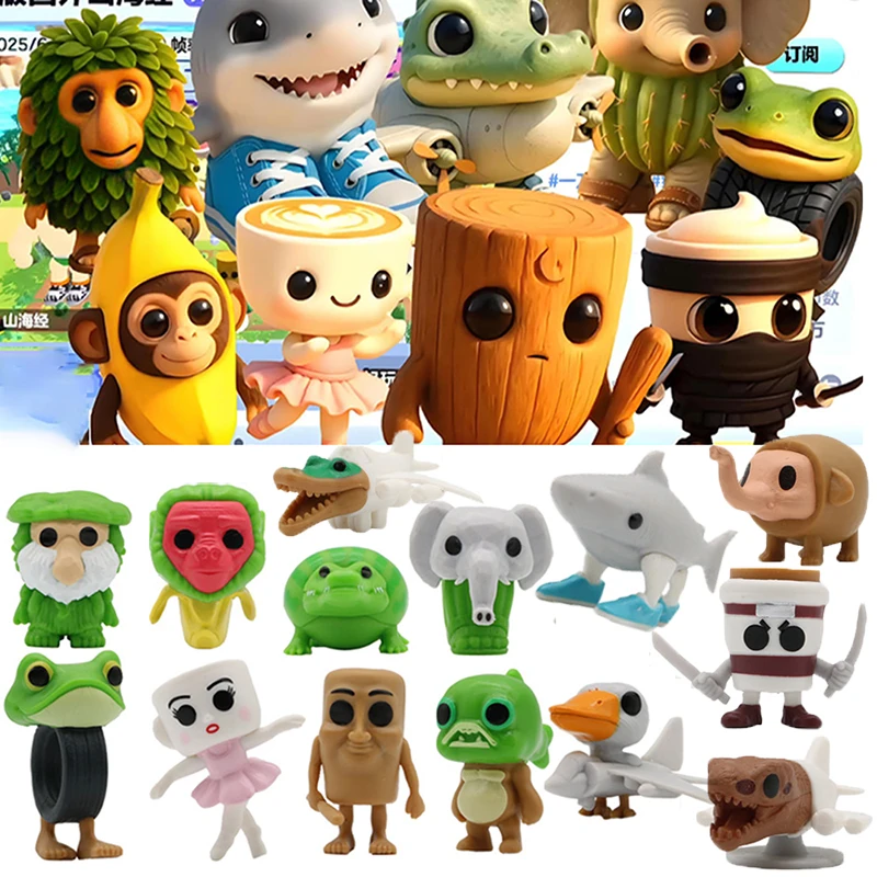 

14pcs Italian Brainrot AI Animals Tung Tung Tung Sahur Figure Toys Tralalelo Tralala Figurine Doll Decoration Model Ornaments