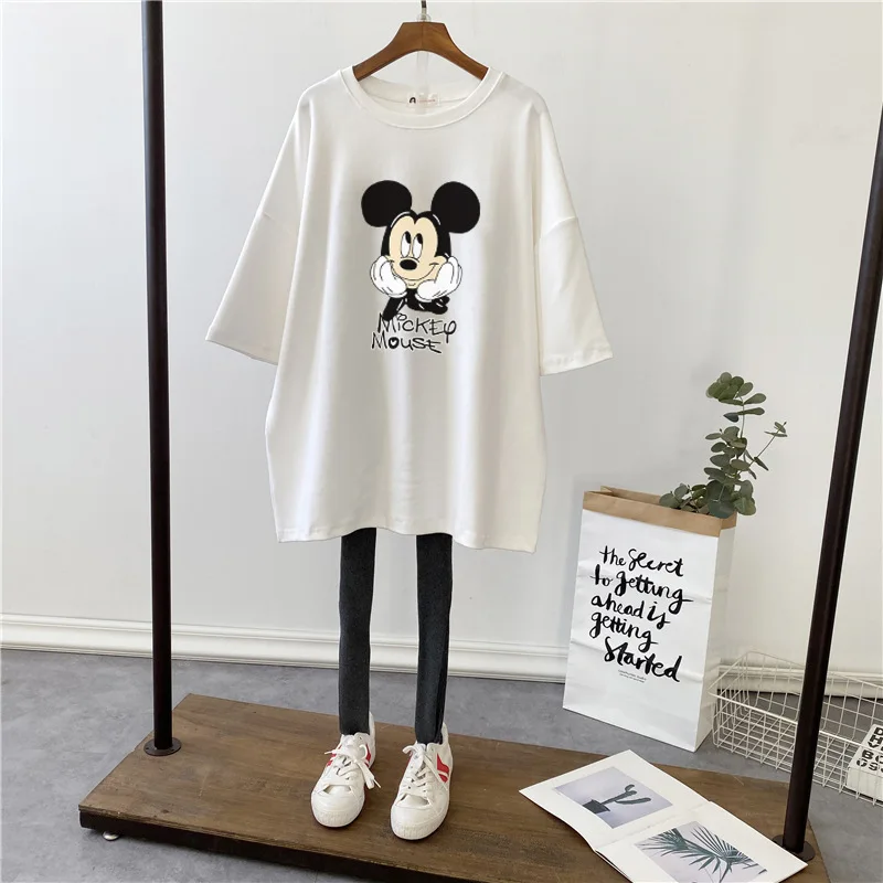 t-shirtDisney women's European fashion new printed loose white women's short-sleeved bottoming shirt spring and summer T-shirt