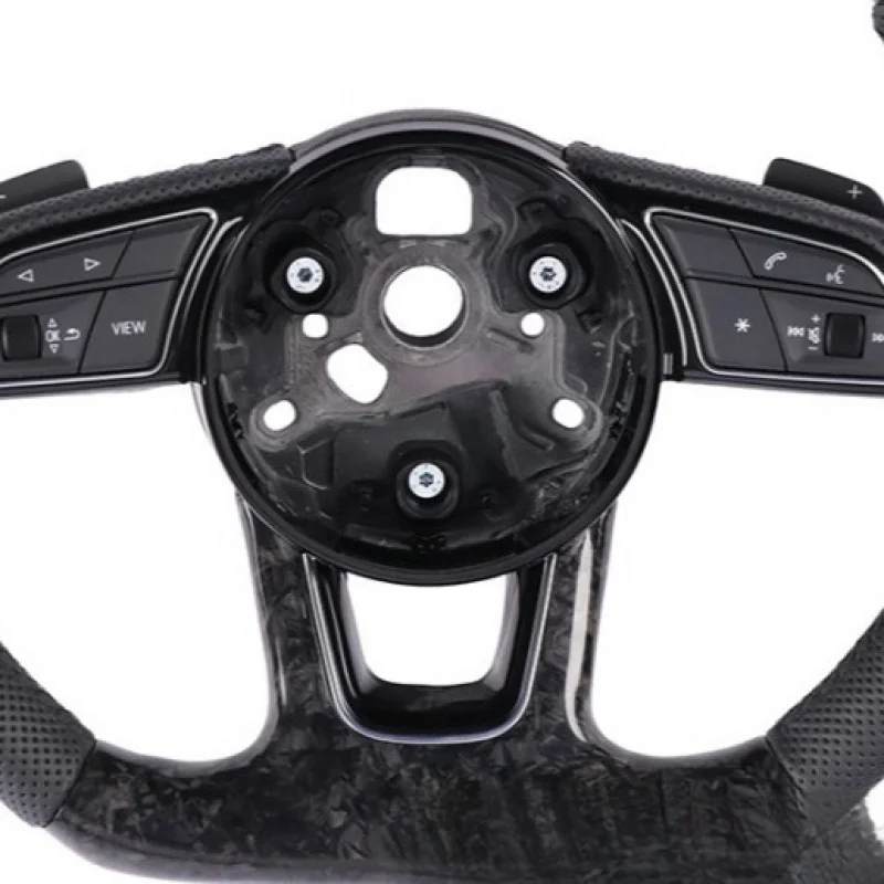 For Audi's new Forged carbon fiber steering wheel, genuine perForated leather with multi-function buttons, modification