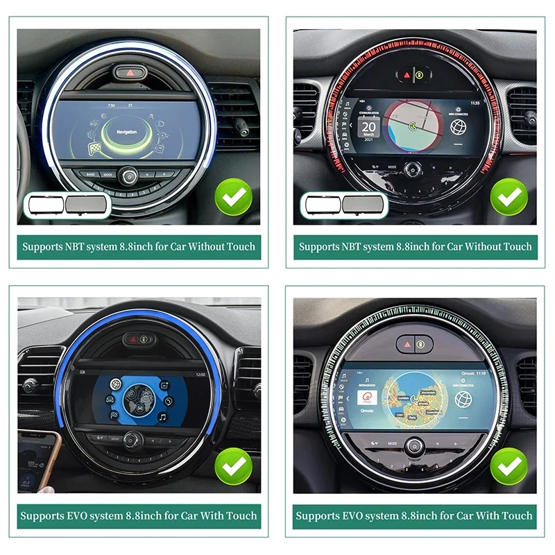 For Mini Cooper NBT EVO F56 8.8-inch Screen Wireless Apple CarPlay Android Auto Full Screen Mirroring for Phone Netflix Twitter