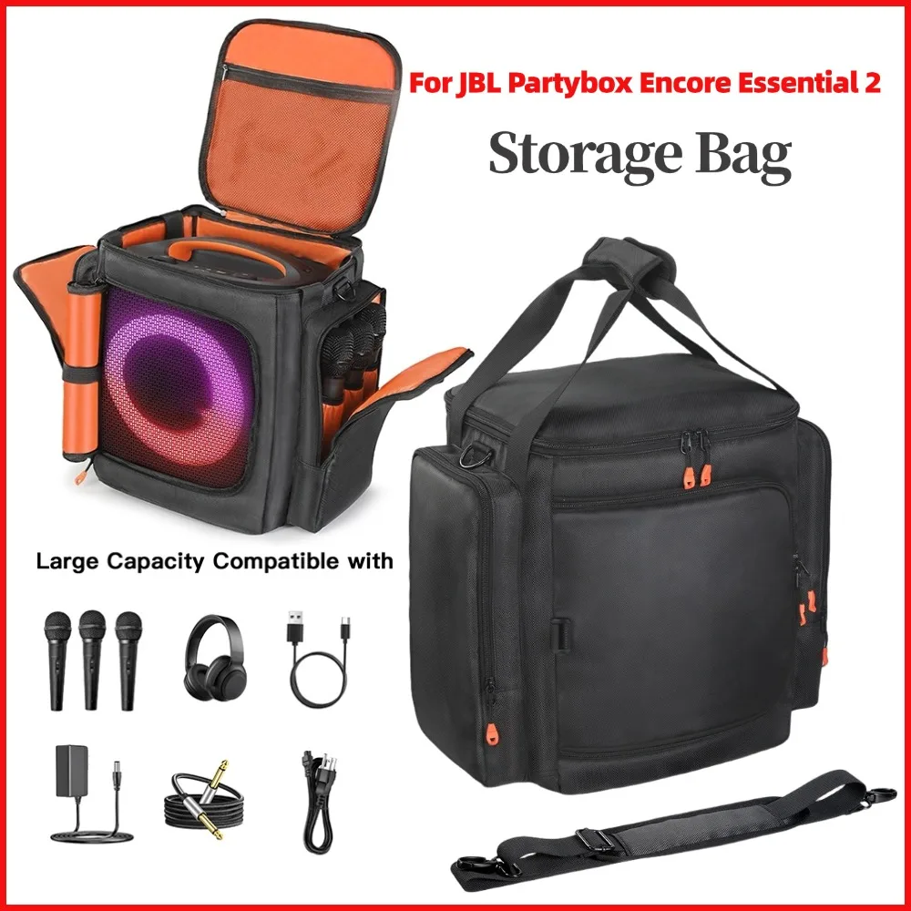 

Portable Speaker Bag Double-Sided Large Capacity Speaker Accessories Dust Protective Case for JBL PartyBox Encore Essential 2