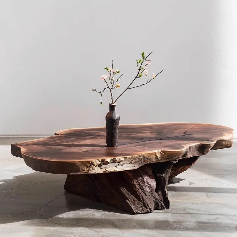 

Modern Wabi Sabi Solid Wood Coffee Table Original Ecological Luxury Tea Table Homestay Hotel Tea Table Designer Furniture FYCT