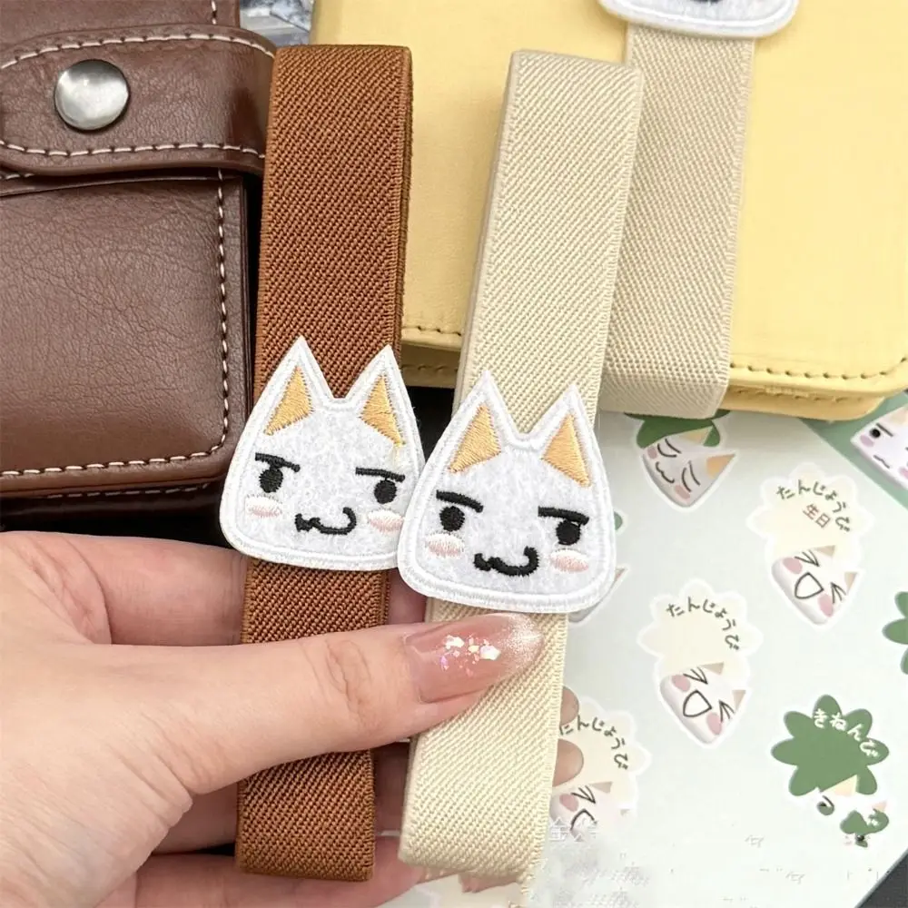 

High Quality Cartoon Kitten Notebook Straps Elastic Loose-leaf Notebook Band Binding Rope Binder Strap DIY Decoration