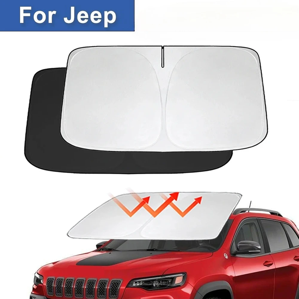 For Jeep Renegade Compass Grand Cherokee Front Windshield Sunshade Foldable Anti-UV Heat Insulation Interior Accessories