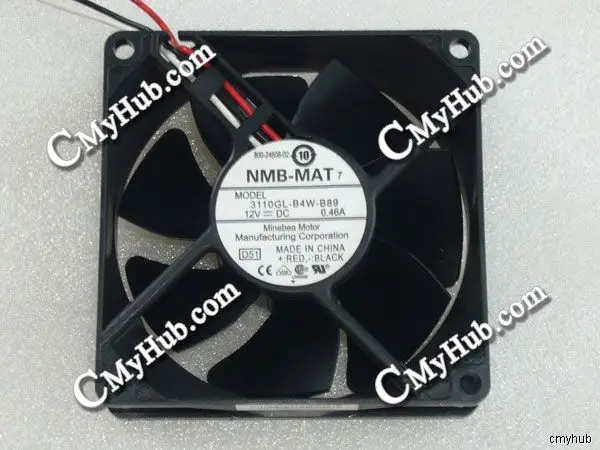 For NMB 3110GL-B4W-B89 D51 DC12V 0.46A Server Cooling Fan 8CM 80mm 80x80x25mm 3Pin 3110GL-B4W-B89 D51