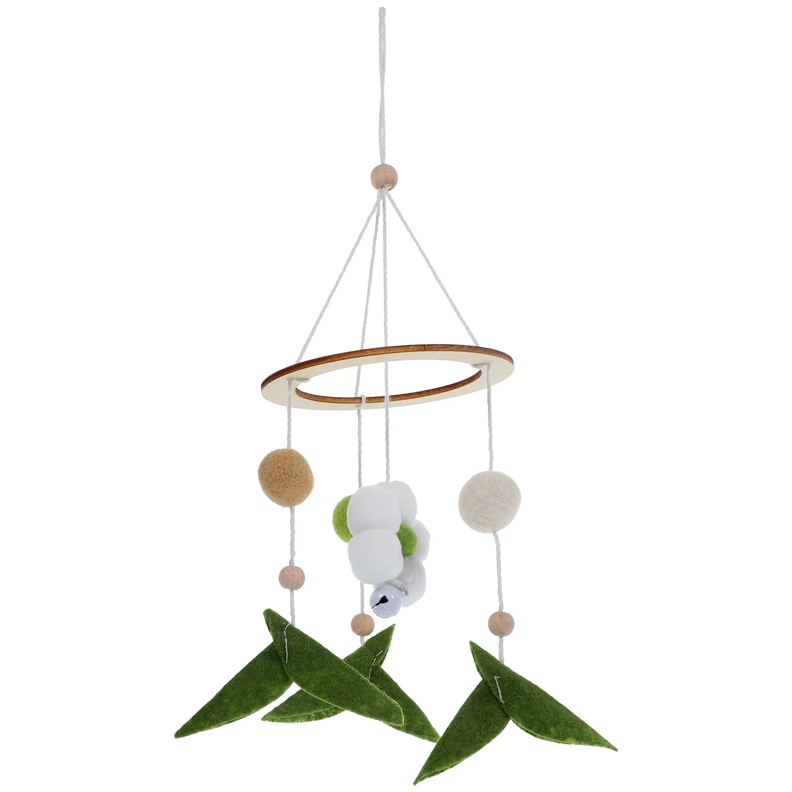 Flower Bed Bell Baby Room Hanging Decor Woven Wind Chime Stroller Bedside Felt Ornaments Crib