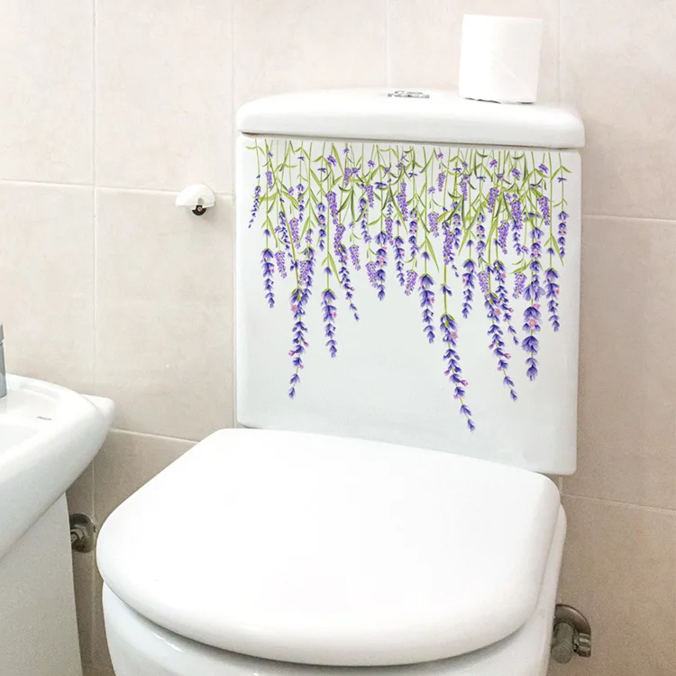 Wunderschöner Pflanzen-Blumen-Wandaufkleber, Badezimmerzubehör, WC-Dekor, Aufkleber für Schrank, Zimmer, Heimdekoration, selbstklebendes Wandbild – Detail 7