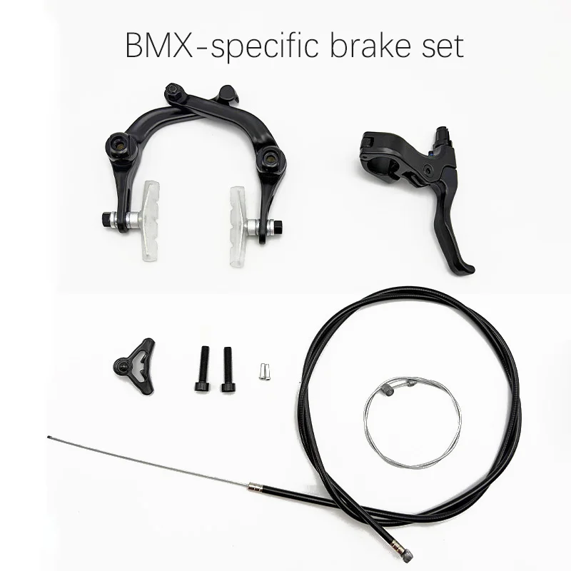 BMX-Specific Brake Set: Includes Transparent Brake Pads and a Right-Hand Brake Lever; Made of Black Aluminum Alloy