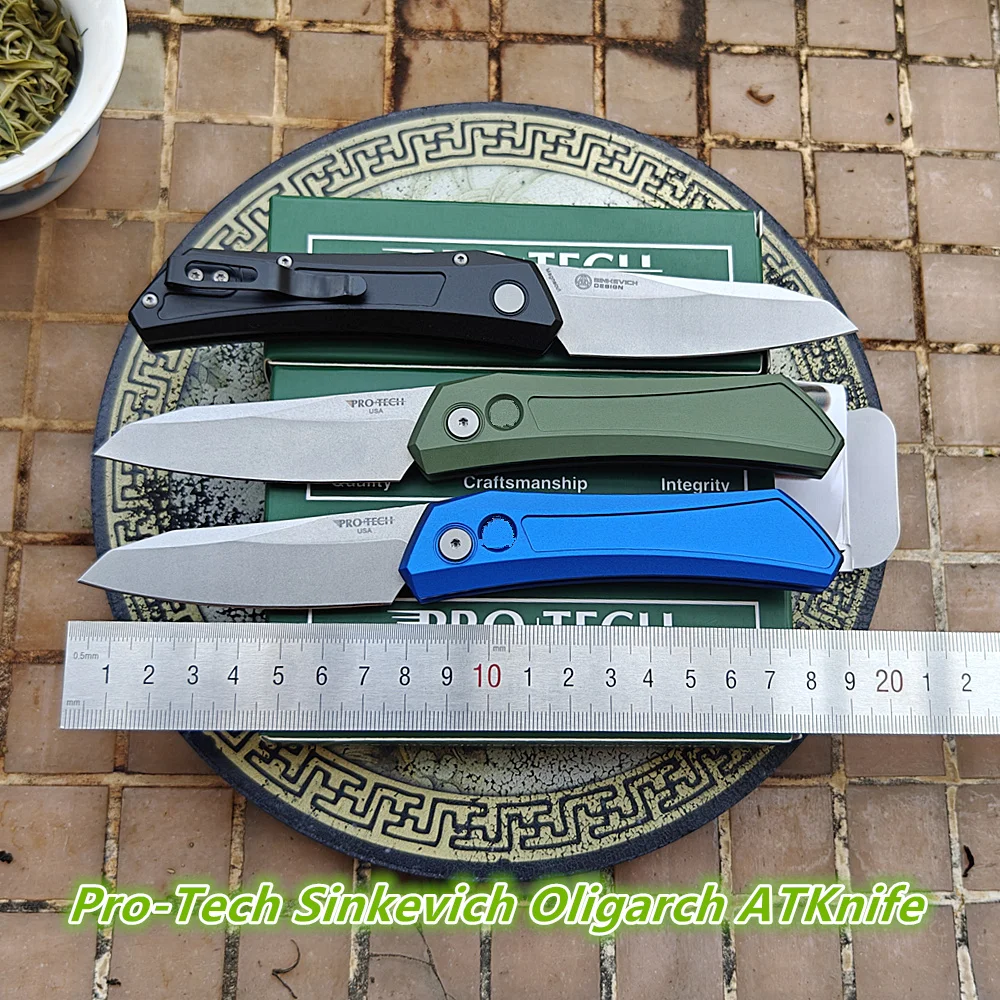 JUFULE ProTech Sinkevich Oligarch Folding Knife D2 Mark MagnaCut Logo Aluminum Camping Hunting Outdoor Survival EDC Pocket Tool