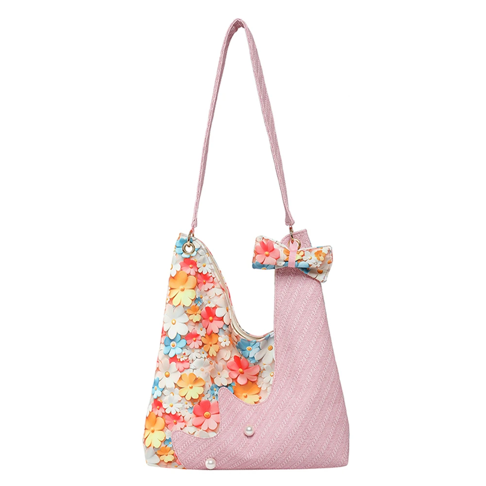 

Женская сумка-тоут с цветочным принтом, большая вместительная модная сумка-мессенджер, простая сумка для переноски в стиле пэчворк, шикарная сумка-хобо