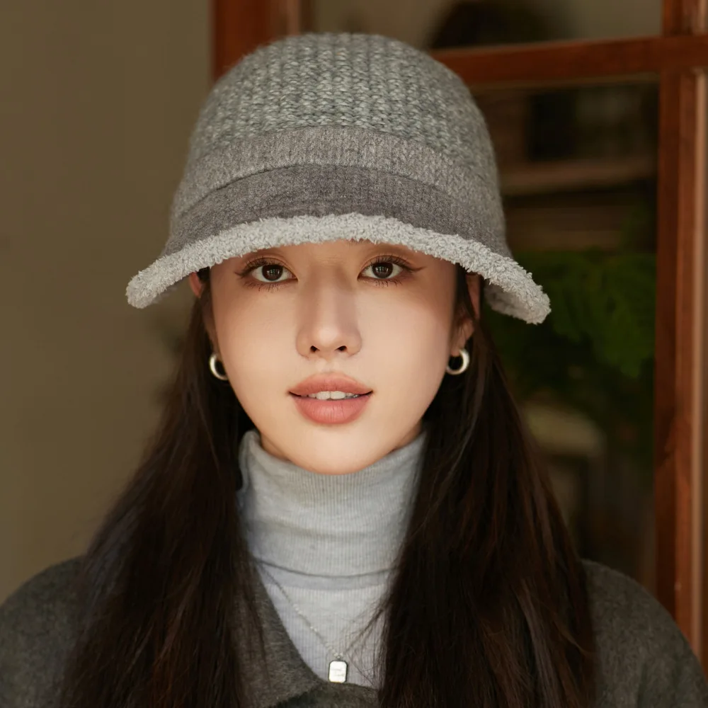 HT5014 Eimer Kappe Frühling Herbst Winter Hüte für Frauen Gestrickte Hut Weibliche Packbare Breite Krempe Hut Damen Fleece Gefüttert Eimer Hut – Detail 5