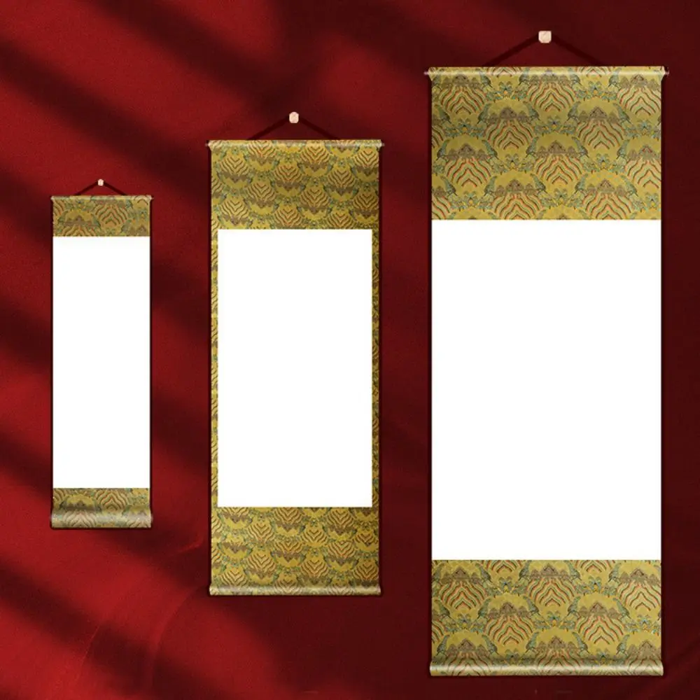 

Painting Drawing Paper Vintage Rice Paper Scroll Self-made Gifts Chinese Style Blank Hanging Blank Scroll S/M/L Hand-rolled