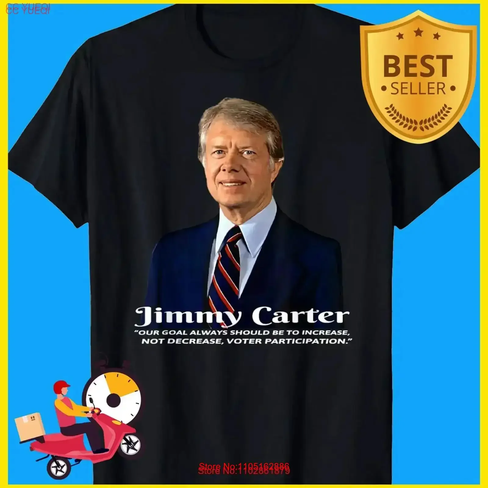 Jimmy Carter camiseta EE. UU. Antiguo presidente vintage lavado transpirable ropa de diseñador homme moda Top para uso diario