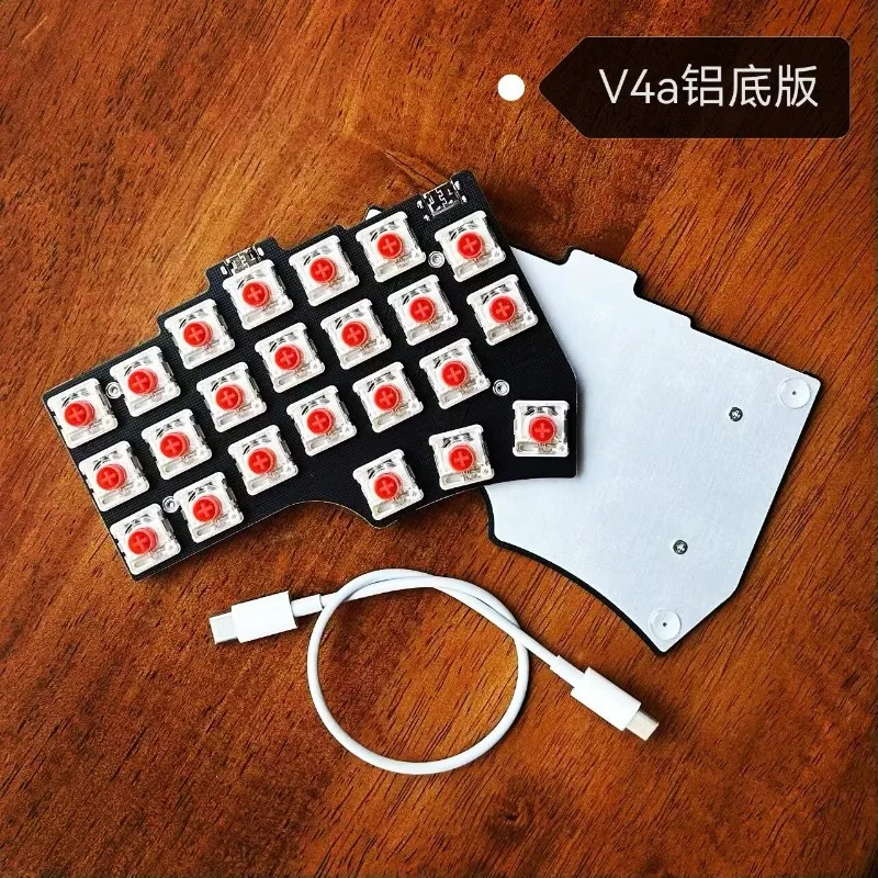 Corne V4a Wired Split Keyboard Customized Low Profile Red Soldered Switch RGB Split Mechanical Keyboard Ergonomics VIAL Keymap